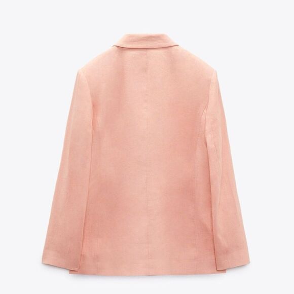 NWT ZARA LINEN BLAZER - Picture 2 of 9